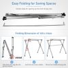 Foldable Steel Clothes Drying Rack with 4 Universal Wheels for Laundry