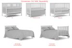 Synergy,5-In-1 Convertible Crib, Converts from Baby Crib to Toddler Bed, Fits Standard Full-Size Crib Mattress ,Easy to Assemble 53*29*9 Inches-WHITE