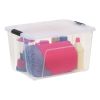60 Qt. (15 gal.) Stackable Plastic Storage Box with Latching Buckles, Clear