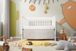 Synergy,5-In-1 Convertible Crib, Converts from Baby Crib to Toddler Bed, Fits Standard Full-Size Crib Mattress ,Easy to Assemble 53*29*9 Inches-WHITE