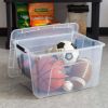 60 Qt. (15 gal.) Stackable Plastic Storage Box with Latching Buckles, Clear
