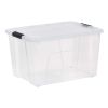 60 Qt. (15 gal.) Stackable Plastic Storage Box with Latching Buckles, Clear