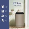 Full-Automatic Washing Machine with LED Display, 17.7 lbs Portable Compact Laundry Washer with Drain Pump, 10 Wash Programs 8 Water Levels, Grey/Gold